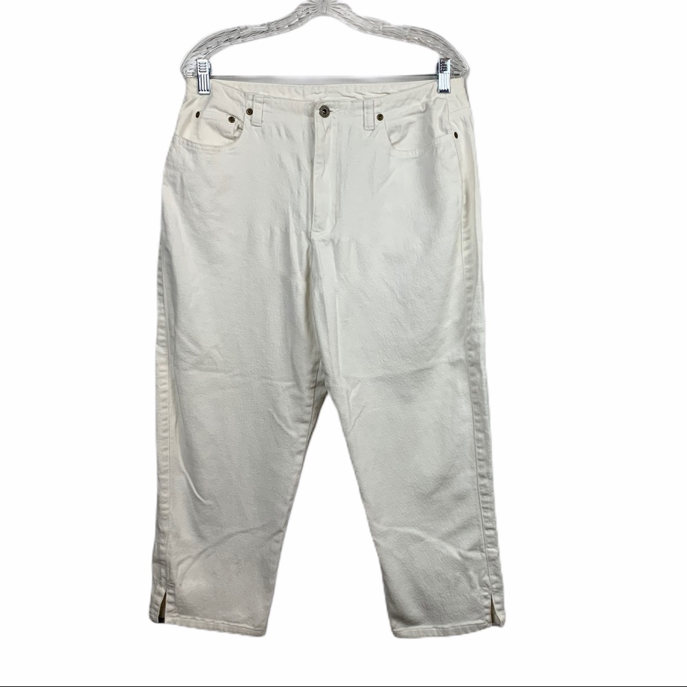 Liz Claiborne White Denim Crop Capri Jeans Size 14